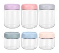 MumdoYAL 6 Pièces Bocaux En Verre, Pot En Verre Avec Couvercle, Bocal En Verre Avec Couvercle, Overnight Oats Jar, Bocaux En Verre Hermétique, Pour Salade, Chutney, Yaourt, Confiture, Marinade