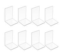 MumdoYAL 8 pièces Serre Livre，cale Livre，Serre Livre en Acrylique Transparent，Etagere Transparente，cale Livre Etagere，pour Chambre à Coucher, Bureau, bibliothèque, école et Bureau