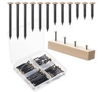 MumdoYAL Lot de 120 Clous en Acier Trempé 20/25/30/40mm, Clous Dorés pour Suspendre Tableaux, avec Boîte de Rangement, Clous Muraux pour Béton, Bois et Briques