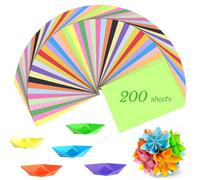MumdoYAL Lot de 200 feuilles de papier coloré A4, papier origami, papier coloré, papier origami pour bricolage origami et projets de bricolage (70 g/m²) (200 feuilles) (20 couleurs)