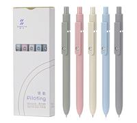 MumdoYAL Lot de 5 stylos gel rétractables - Pointe fine de 0,5 mm - Encre noire à séchage rapide