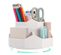 MumdoYAL Pot à Crayons, Organisateur de Bureau Rotatif à 360° Avec 9 Compartiments Grande Capacité pour Crayons et Papeterie