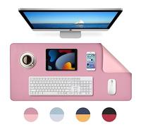 MumdoYAL sous-Main, Tapis de Souris, Tapis de Bureau, sous-Main imperméable en PU, 80 x 40 cm, idéal pour Le Bureau ou la Maison, réversible (Rose/Violet)