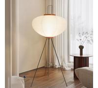 MUMENG Lampadaire Japonais en Papier de Riz, Lampe sur Pied de Salon pour Chambre à Coucher, Bureau, Lampe Papier Akari Style avec Interrupteur à Pied