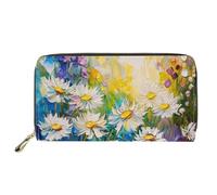 Mumeson Porte-monnaie portable durable avec sangle, Peinture à l'huile Daisy, Medium