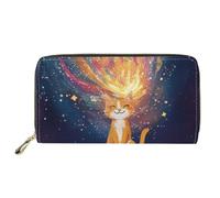 Mumeson Portefeuille de voyage style bohème pour femme, Chat mignon ciel étoilé, taille unique