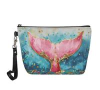 Mumeson Trousse à maquillage imprimée en forme d'aileron de poisson ou de femme avec fermeture éclair pour voyage