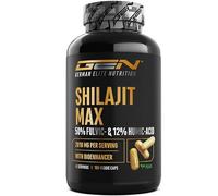 Mumijo Shilajit Max - 180 capsules à Haut Dosage avec 2000 mg par Dose Journalière - Extrait Original 10:1 avec 50% d’Acide Fulvique + 12% d’Acide Humique + Bioenhancer - sans Additifs Inutiles, Végan