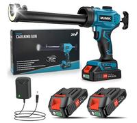 MUMIK Pistolet Silicone Electrique, Pistolet a Cartouche Electrique avec 2x2000 mAh Batteries, Variateur de Vitesse Progressif, Lumière LED, Pistolet à Silicone Sans Fil pour Cartouches de 300 ml