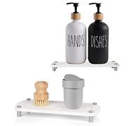 mumisuto 2 Pièces De Plateau en Pierre Absorbant l'eau pour évier, Porte-Savon en Diatomite, Pierre Absorbante pour évier pour Salle de Bain & Cuisine, Tasses, Bouteilles de, Savon Mains