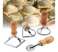 mumisuto 4 PièCes Emporte Piece Ravioli, Moulle à Ravioli, Roulette à PâTisserie, Ravioli Maker Machine à Boulettes Maker Moule à Ravioli Acier Inoxydable Emporte-PièCe Ravioli GâTeau Biscuit Cookie