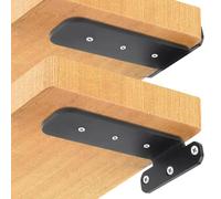 mumisuto 4 Pièces Équerre Étagère de Fixation, Supports D'étagère Murale, Supports en L, Équerre Étagère de Fixation Invisible, Supports d'Étagère Murale Metal Industrielle pour Étagère Bois