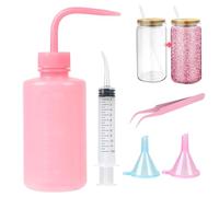 mumisuto 5 PièCes Boule à Neige Fournitures Pour Gobelet Kit, Kit Pour CréEr Des Boules De Neige Avec Flacon Souple En Plastique Petit Entonnoir Pince à éPiler Seringue CoudéE