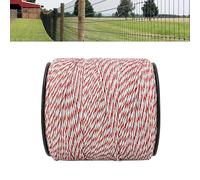 mumisuto 500m/100m Fil De ClôTure éLectrique, Fil Pour ClôTures éLectriques Avec 6/9 Fils Conducteurs Pour ClôTures Contre Animaux Sauvages, Clôture éLectrique pour Animaux (Rouge Blanc, 1000M)