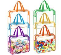 mumisuto 6 PièCes Sac De Rangement Jouet, Sac De Rangement Avec Fermeture éClair Et PoignéEs Transparent Pvc, Sacs De Rangement Pour Blocs De Construction, Puzzle, Papeterie