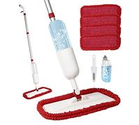 mumisuto Balais Serpillère Vaporisateur, Microfibre Balai Pulvérisateur Spray Mop avec 4 Tampons de Rechange, Balai Pulvérisateur pour la Maison, la Cuisine, Le Bois Dur, Le Stratifié, Le Bois