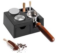 mumisuto Café Tamper Station 51-58mm Réglable, Station de Bourrage de Café en Bois, Tamper Station Antidérapant pour Porte-Filtre, Pilon, Niveleur de Café, pour Le Stockage des Accessoires de Barista