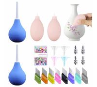 mumisuto Ensembles D'Outils en Céramique Fournitures de Poterie, Ensemble D'Outils en Argile pour Glaçure de Poterie, avec Applicateur à Embout de Précision Flacons Compressibles Traînants