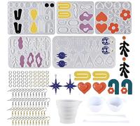Mumisuto Kit De Moule Silicone Resine Epoxy, Boucle D'Oreille à Fabriquer, Pour Bijoux RéSine éPoxy, IdéAl Pour Les CréAtions Diy