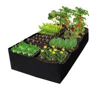 mumisuto Lot de 1 Sac de Plantation Non Tissé, 8 Grille Rectangulaire Sac Plantation Pomme de Terre, Sacs de Culture en Tissu Non tissé Pots pour Plantes, Fleurs, Fraises(180 * 90 * 30CM)