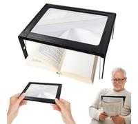mumisuto Loupe De Lecture, Grande Lampe Loupe Mains Libres avec 12 LumièRes LED Et Support Pliant Mains Libres, Loupes De Lecture éClairante, pour Lecture, Bijoux, Artisanat