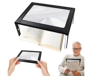 mumisuto Loupe De Lecture, Grande Lampe Loupe Mains Libres avec 12 LumièRes LED Et Support Pliant Mains Libres, Loupes De Lecture éClairante, pour Lecture, Bijoux, Artisanat