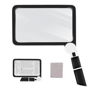 mumisuto Loupe De Lecture Pliable avec LumièRe, 5X Grande Loupe De Lecture Rectangulaire avec LumièRes à LED IdéAle avec 3 Modes pour Les Seniors, pour Lecture De Journaux, Livres, Cadeau