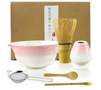 mumisuto Matcha Kit, Lot De 6 Accessoires Matcha, Fouet Matcha, Bol Matcha, Support Chasen Et CuillèRe Matcha, Kit Matcha, Coffret Cadeau, Service à Thé Matcha En CéRamique