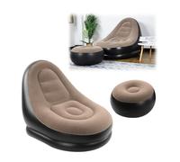 mumisuto Matelas Gonflable Canapé Camping Exterieur,Chaise Longue Fauteuil Gonflable en Flocage avec Repose-Pieds Et Pompe à Air,pour Jardin Piscine Plage FêTes 150kg Max