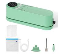 mumisuto Mini Machine Sous Vide Alimentaire, Puissance d'Aspiration de 60 kPa avec 4 Sacs Sous Vide, Rechargeable, Idéal pour Maison Voyages Camping et la Aliments Conservation (Vert)