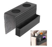 mumisuto Plateau De Canapé 32X50.5Cm Plateau Accoudoir Canapé avec 2 Porte-Gobelets, Fond AntidéRapant, Accessoires pour Chaises Et CanapéS