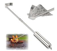 mumisuto Racloir Cendre En Acier Inoxydable Avec Manche 45,8cm, Grattoir à Charbon En MéTal Pour CheminéE, Barbecue à Bois, Accessoire De CheminéE, Outil De CheminéE