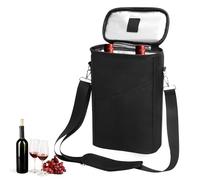 mumisuto Sac à Vin,Porte Transport Bouteille éTanche,Sacs pour Bouteilles DéTachable,Sac Isotherme Bouteille pour 2 Bouteilles pour Cadeaux,Voyage et Dégustation