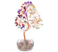 mumisuto Sept Chakra GuéRison Arbre De Cristal, Pierre Naturelle GuéRison Bonsaï, Arbre De Vie Aux 7 Chakras, pour Bonne Positive Energy, Ornements Salon DéCor à La Maison Arbre Vie Cadeau