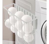 mumisuto Support Magnétique pour Boule de Lavage pour l'organisation et Le Rangement de la Buanderie, Bac à Peluches Magnétique, Conteneur de Boule de Séchage pour Buanderie (Blanc, Grand)