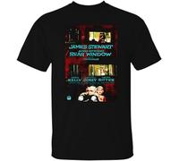 mumixxin Rear Window, Alfred Hitchcock, James Stewart, Grace Kelly, Retro, 1950s, Poster, Black Mens T Shirt