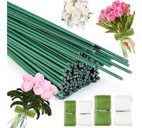 Mumjooyi 100 Stück Fil de Fleurs Vert Fil de Fer Fleur Tige Art Floral Tige Fleur Fleur Artificielle Flower Wire pour Arrangements Floraux DIY Bouquet Artisanat (30CM)