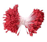 Mumjooyi 350Pcs Étamines de Fleurs en Nettoyant pour Pipes Étamines de Fleurs Artificielles Étamines pour Fleurs Pistil à Double Tête 3mm pour l'Artisanat Bouquet de Tulipes (Rouge)