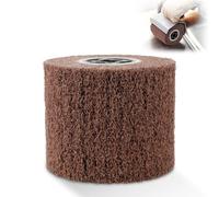 Mumjooyi Brosse en Nylon Rouleau de Ponçage Brosse Rouleau de Satin Meuleuse D'angle Manchons de Ponçage pour Ponceuse à Rouleau de Ponçage pour Polissage Rouge 120 x 100 mm - Grain 120