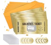 Mumjooyi Carte à gratter Ticket d'or Ticket d'or Carte Cadeau Autocollant à Gratter Golden Ticket à Gratter Cartes Cadeaux et Billets à Faire Soi Même Idéal Anniversaire Cadeau Couple