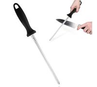 Mumjooyi Fusil à Aiguiser Aiguiseur de Couteaux en Acier Aiguiseur Couteaux Professionnel pour Affuter Les Couteaux Acier au carbone de 8 Pouces avec Trous de Suspension (A)