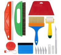 Mumjooyi Kit Pose Papier Peint Outils de Film pour Papier Peint Kit Papier Peint Kit de Papier Peint Kit Covering avec Brosses Raclette Film(30CM) Scalpel et des Lames Gants