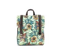 mumka Shoes - Sac à Dos à Fleurs Vertes - Extérieur en Cuir Synthétique - Doublure en Fibre 100% Polyester - Encre sans Solvant - Originaire de Barcelone - Dimensions 24 x 19 x 9 cm