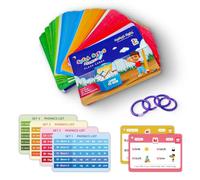 Mumma Mall Spell Steps Phonics Cartes flash pour enfants (3 ans et plus) | Lecture étape par étape et constructeur de vocabulaire | Ensemble d'apprentissage à 4 niveaux | Améliore la prononciation