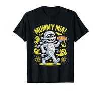 Mummy Mia Funny Halloween Pizza Humour T-Shirt