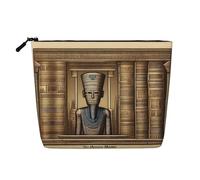 MummyMystery Trousse de maquillage en faux lin imperméable avec fermeture éclair pour vos besoins quotidiens ou de voyage, Noir , Taille unique