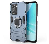 MUMOYAN Coque Galaxy A03 Core, 2 en 1 Armour Robuste Hybrides Double Couche Armure Defender TPU + PC Hard Case Cover avec Support Magnétique Car Mount pour Oppo A57 4G/Oppo A57s -Black Plus Gray
