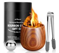 MUMQAQ Ensemble de verres à whisky en bois carbonisé faits à la main pour bourbon, cocktail, dégustation de vin, petit ami, mari, frère ou amateurs de whisky
