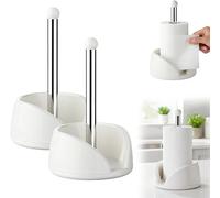 MUMQAQ Mountain Lot de 2 porte-serviettes en papier avec support en fer, design en spirale pour rouleaux jumbo, organiseur de comptoir à une main pour cuisine et salle de bain