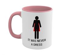 MUMQAQ Tasse à café avec inscription « It Was Never a Dress » à changement de couleur pour femme, tasse à café en céramique pour féministe, nouveauté, créativité, développement thermique, cadeau